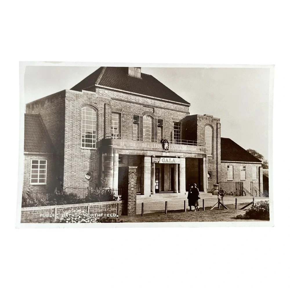 Vintage Postcard Public Baths Northfield Birmingham Lewis Series Real Photo RPPC